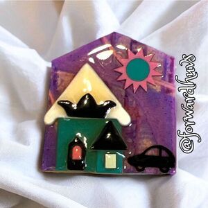 Hand Crafted Vintage House Pins by Lucinda Brooch